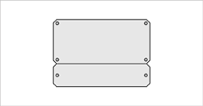 zweigeteilt<br>50 x 23 und 50 x 12 cm