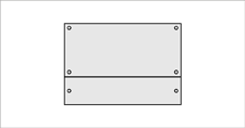 zweigeteilt<br>50 x 23 und 50 x 12 cm