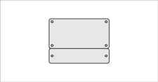 zweigeteilt<br>40 x 20 und 40 x 10 cm