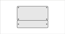 zweigeteilt<br>50 x 23 und 50 x 12 cm