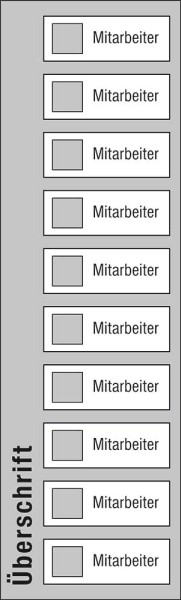 Mitarbeiter-Display - 300 x 1000 mm Überschrift + 10 Mitarbeiter