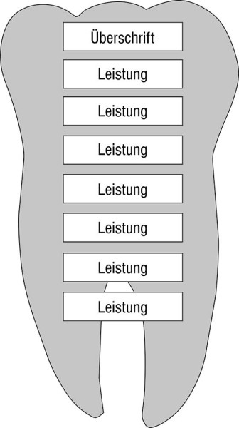 Leistungs-Tafel - 420 x 750 mm Überschrift + 7 Titel