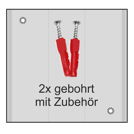 2x gebohrt + Zubehör