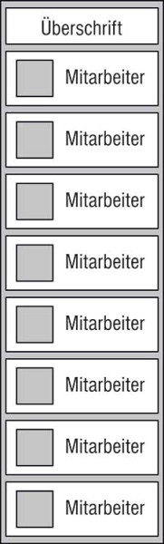 Mitarbeiter-Display - 225 x 750 mm Überschrift + 8 Mitarbeiter