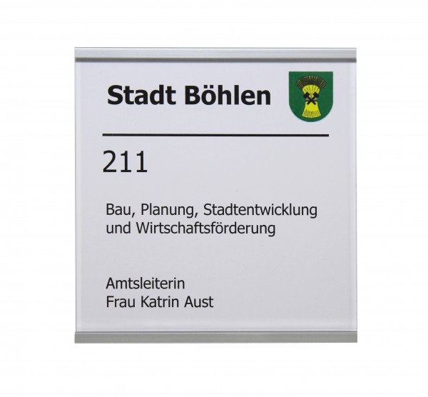 Türschild SlideFix Silber 150 x 150 mm (BxH)