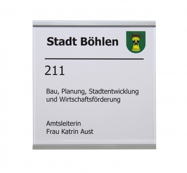 Türschild SlideFix Silber 150 x 150 mm (hoch oder quer)