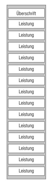 Leistungs-Tafel - 225 x 1000 mm Überschrift + 14 Titel