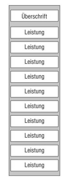 Leistungs-Tafel - 225 x 750 mm Überschrift + 10 Titel