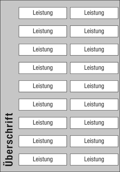 Leistungs-Tafel - 525 x 750 mm mit 18 Titel