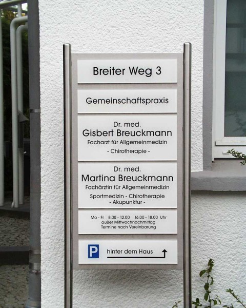 EdelstahlSchildständer Typ ESRHV2APlexiBreuckmann ESRHV2A