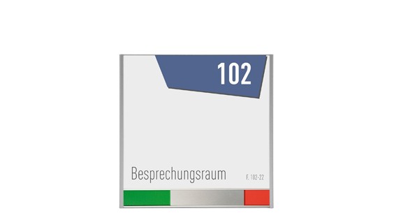 Türschild ALU.b1 Frei-Besetzt-Anzeige 151,5 x 150,5 mm