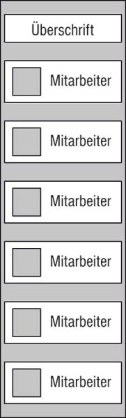 Mitarbeiter-Display - 225 x 750 mm Überschrift + 6 Mitarbeiter