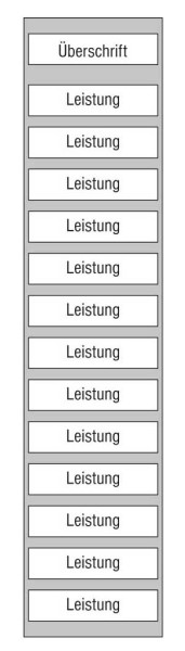 Leistungs-Tafel - 225 x 1000 mm Überschrift + 13 Titel