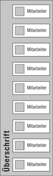 Mitarbeiter-Display - 300 x 1000 mm Überschrift + 9 Mitarbeiter