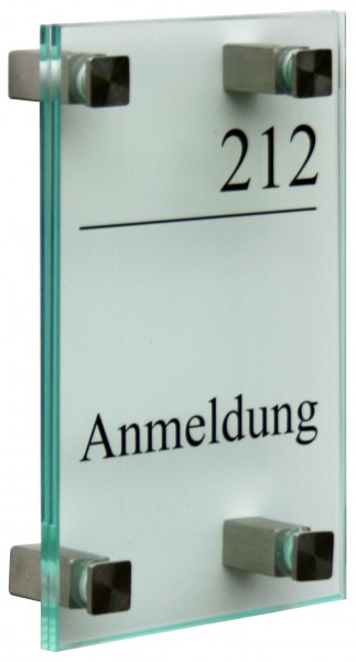 Glas-Türschild INOFIX-Q 120 x 180 mm (hoch oder quer)