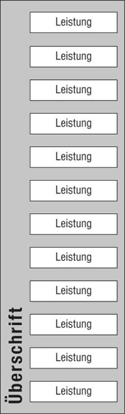 Leistungs-Tafel - 300 x 1000 mm mit 12 Titel