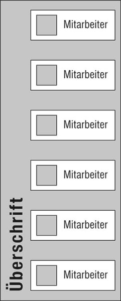 Mitarbeiter-Display - 300 x 750 mm Überschrift + 6 Mitarbeiter