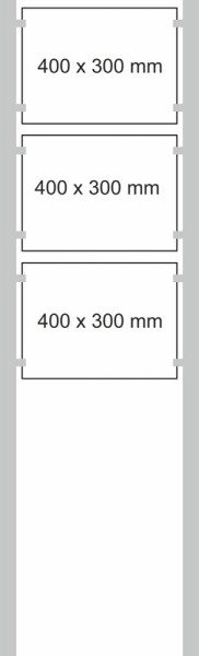 Edelstahl-Schildständer Typ HGH-Plexi-4030