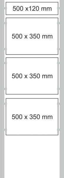 Edelstahl-Schildständer Typ HGH-Plexi-5035