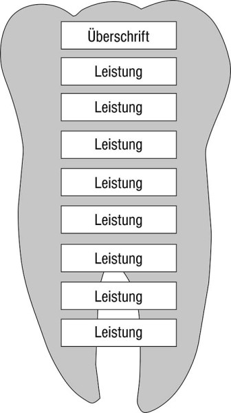 Leistungs-Tafel - 420 x 750 mm Überschrift + 8 Titel