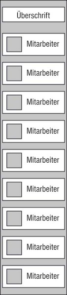 Mitarbeiter-Display - 225 x 1000 mm Überschrift + 9 Mitarbeiter