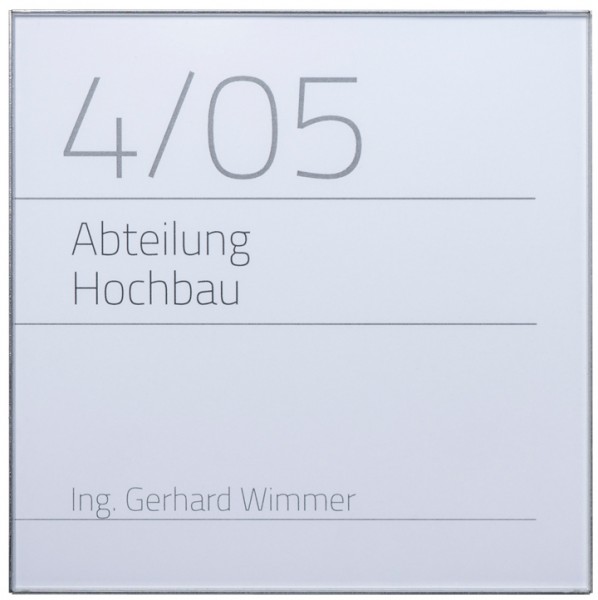 Türschild NIRO.clic 150,5 x 150,5 mm