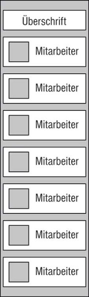 Mitarbeiter-Display - 225 x 750 mm Überschrift + 7 Mitarbeiter