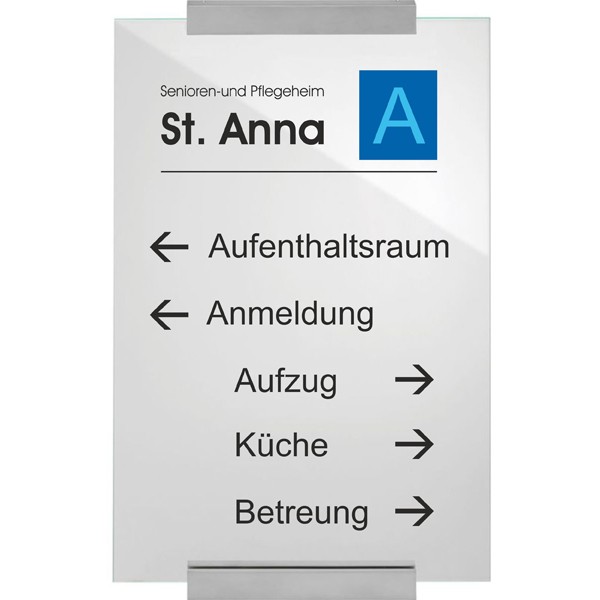 Glas-Türschild MONACO 297 x 420 mm A3 hoch