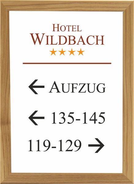 Türschild WoodSign-Esche 234 x 321 mm A4 hoch