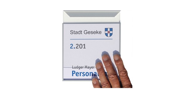 Türschild MADRID Silver Line 150,5 x 150,5 mm - entnahmesicher -