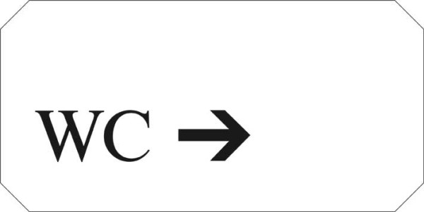 Typ Jota 250 x 125 mm WC Pfeil rechts