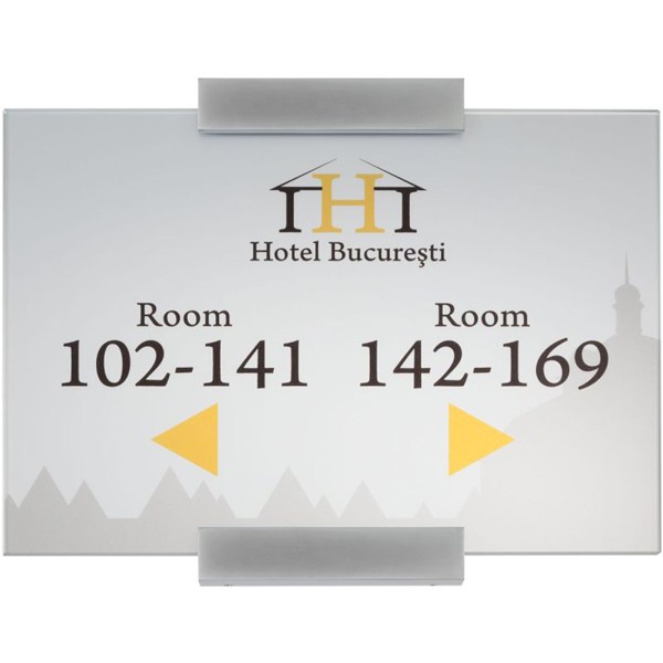 Glas-Türschild MONACO 420 x 297 mm A3 quer