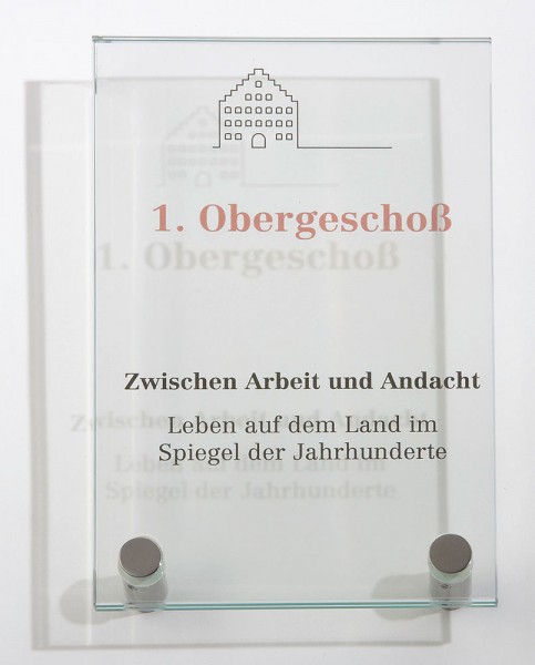 Glas-Türschild GALERIE 130 x 200 mm