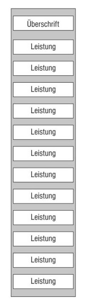 Leistungs-Tafel - 225 x 1000 mm Überschrift + 12 Titel