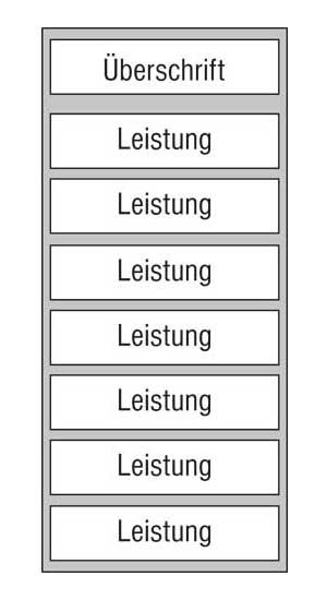 Leistungs-Tafel - 225 x 500 mm Überschrift + 7 Titel