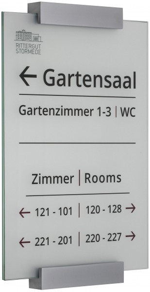 Glas-Türschild MONACO 210 x 297 mm A4 hoch