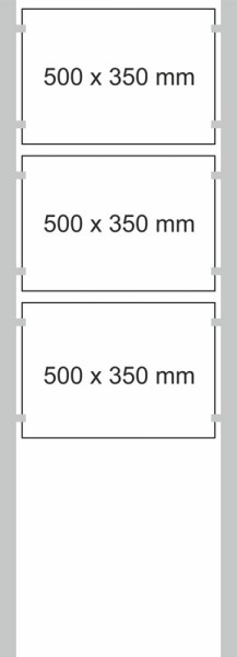 Edelstahl-Schildständer Typ HGH-Plexi-5035