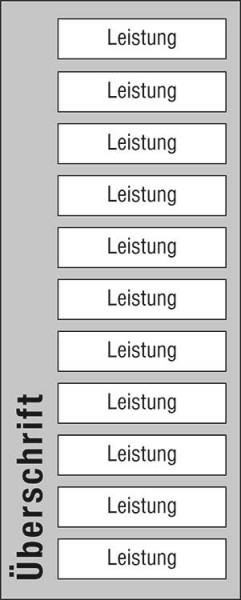 Leistungs-Tafel - 300 x 750 mm mit 11 Titel