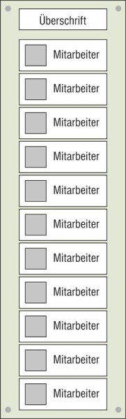 Mitarbeiter-Display - 300 x 1000 mm Überschrift + 11 Mitarbeiter