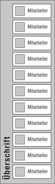 Mitarbeiter-Display - 300 x 1000 mm Überschrift + 11 Mitarbeiter