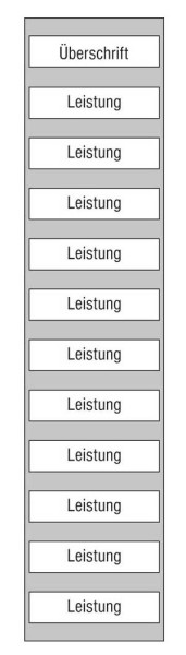 Leistungs-Tafel - 225 x 1000 mm Überschrift + 11 Titel