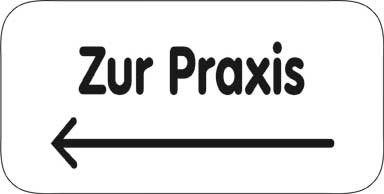 Typ Delta 135 x 68 mm Zur Praxis mit Pfeil links