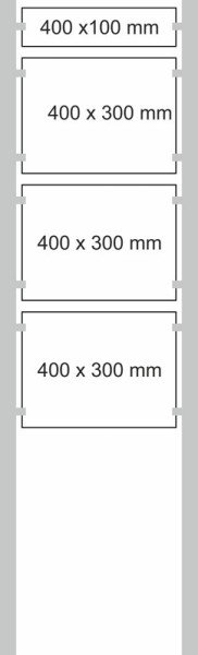 Edelstahl-Schildständer Typ HGH-Plexi-4030