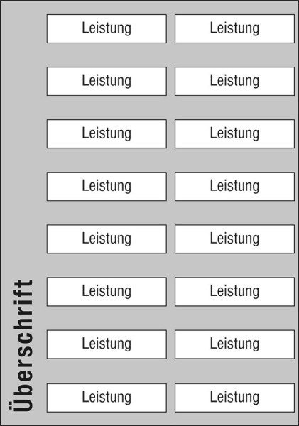 Leistungs-Tafel - 525 x 750 mm mit 16 Titel