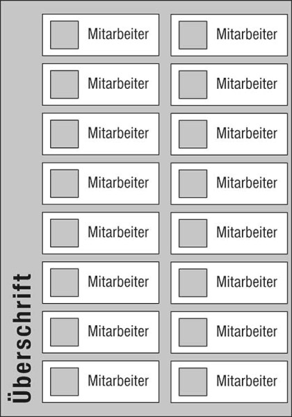 Mitarbeiter-Display - 525 x 750 mm Überschrift + 16 Mitarbeiter