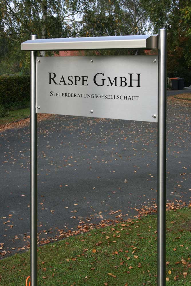 EdelstahlSchildständer Typ ESRV2ABLRaspe ESRV2ABL Edelstahl