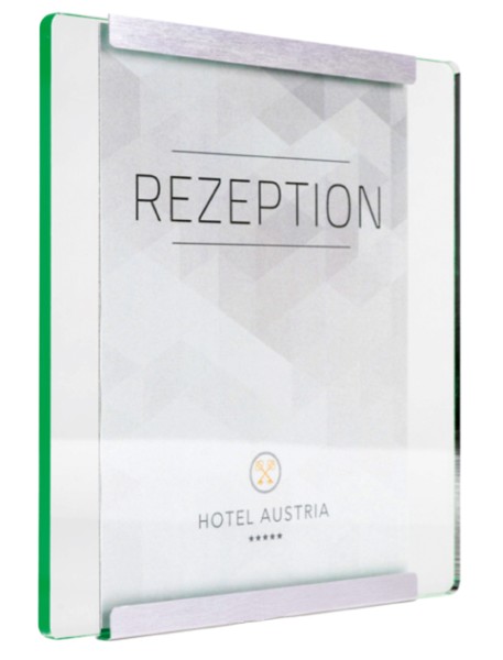 Türschild NIRO.glaslook 180 x 210 mm A5 hoch