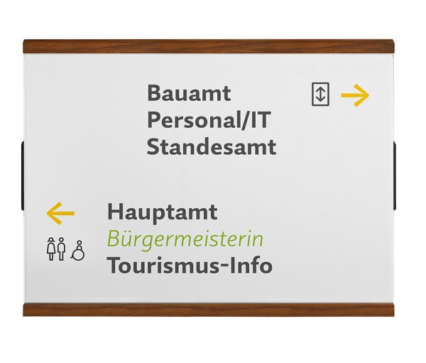 Türschild LMH 39 OSLO-Essential Nussbaum DIN A4 quer 297 x 222 mm (BxH)