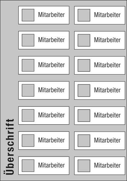 Mitarbeiter-Display - 525 x 750 mm Überschrift + 14 Mitarbeiter