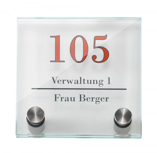 Glas-Türschild GALERIE 100 x 100 mm